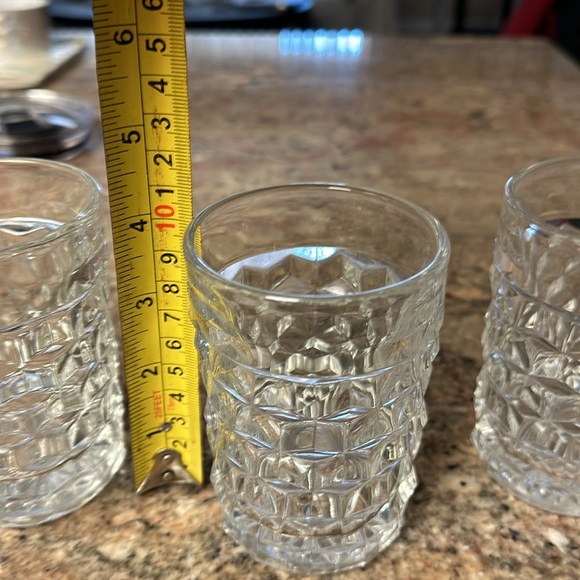 Vintage Set of 4 Anchor Hockery -  Whitehall cubes Juice Glasses - Picture 4 of 4